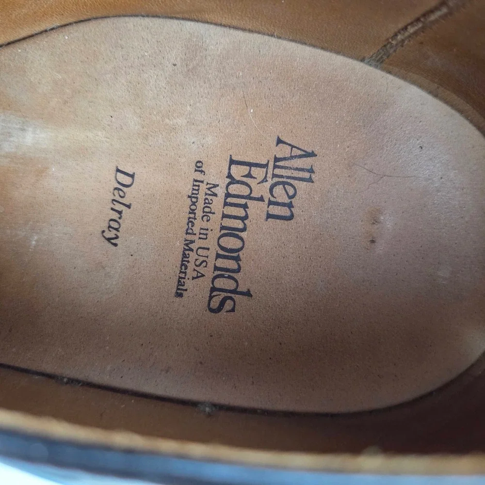 Allen Edmonds Delray Black Leather Split Toe Derby Dress Shoes Mens 14 D 1208